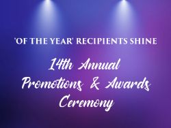 Spotlight shining on 14th Annual Promotions and Awards Ceremony words