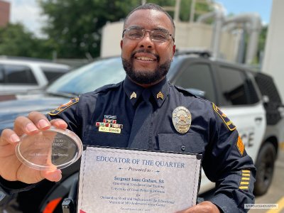 Sgt. Isaac Graham Named Staff Educator of the Quarter at MD Anderson