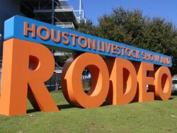 Houston Livestock and Rodeo sign outdoors