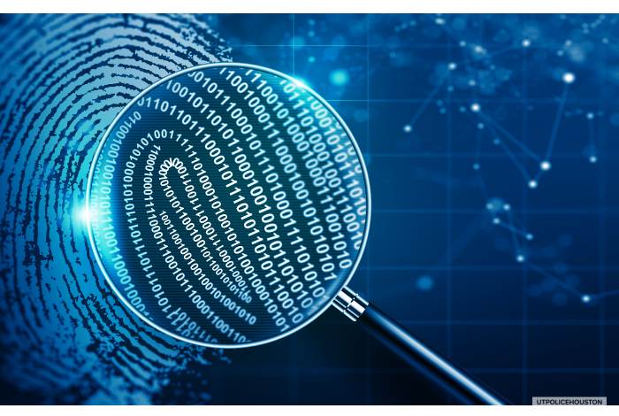Magnifying glass with letters or numbers