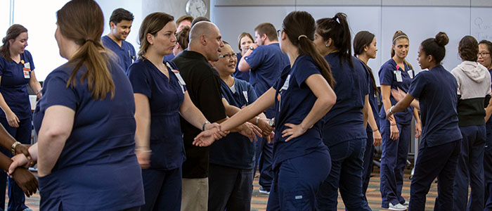 Nurses being trained on Nonviolent Crisis Interbention